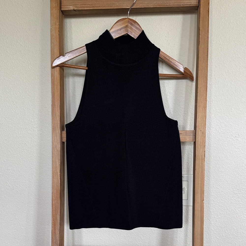 Banana Republic Black Ribbed Mock Neck Tank